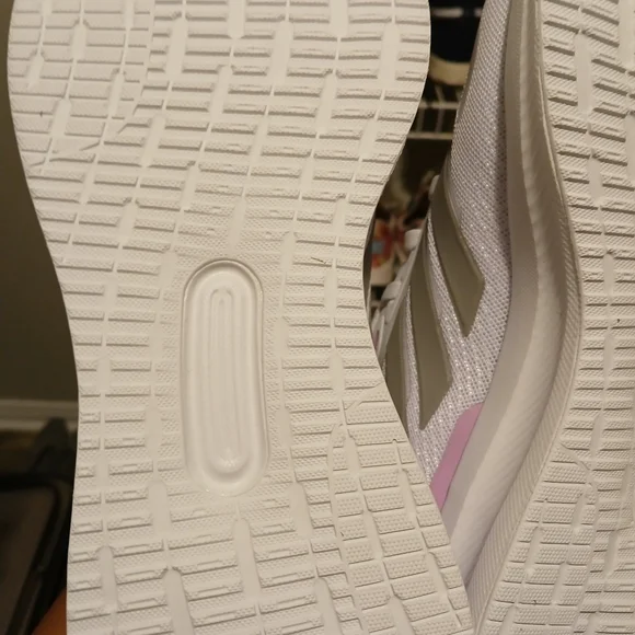 Adidas Women's White and Pink Running Shoes - Picture 6 of 7